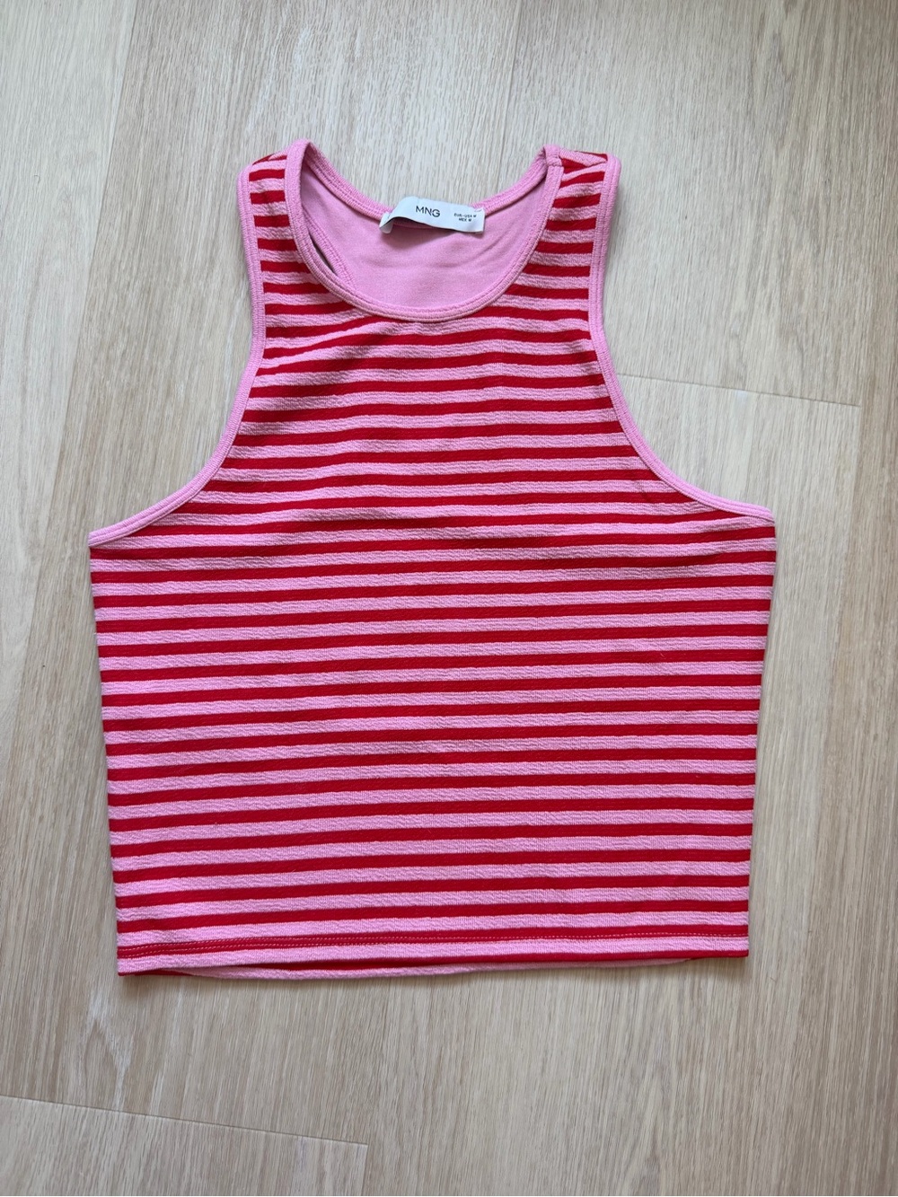 MNG pink & Red Striped Tank Top